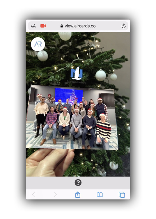 Nationwide Christmas card viewable in Web-based Augmented Reality